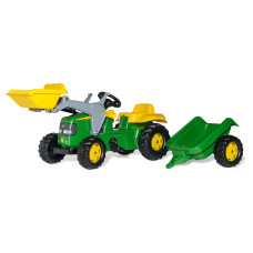 John Deere R02311 Pedal tractor with front-loader and trailer John Deere R02311 Pedal tractor with front-loader and trailer