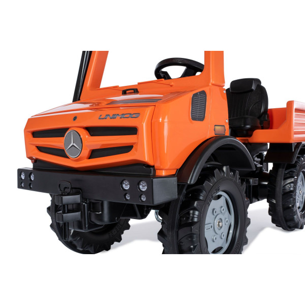 R038237 Pedal tractor, Mercedes Benz, Unimog Service vehicle, orange
