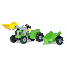 Futura, green R63003 Pedal tractor with front-loader and trailer Futura, green R63003 Pedal tractor with front-loader and trailer