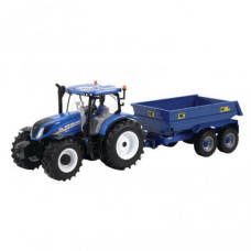 B43268 New Holland T6 + NC tilt trailer Britains Toys