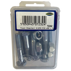 Gwaza 7232 - Fpack Shearbolt 8.8TS M10 x50 + Nyloc nut (10) Gwaza 7232 - Fpack Shearbolt 8.8TS M10 x50 + Nyloc nut (10)