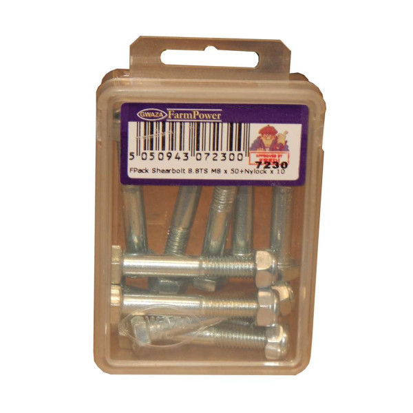 Gwaza 7238 - FPack Shearbolt 10.9TS M12x65 + Nyloc nut (5)